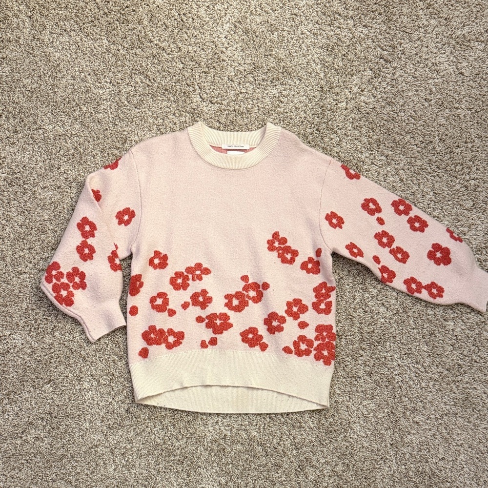 Zara Kids Floral Patterned Sweater - Pink and rose